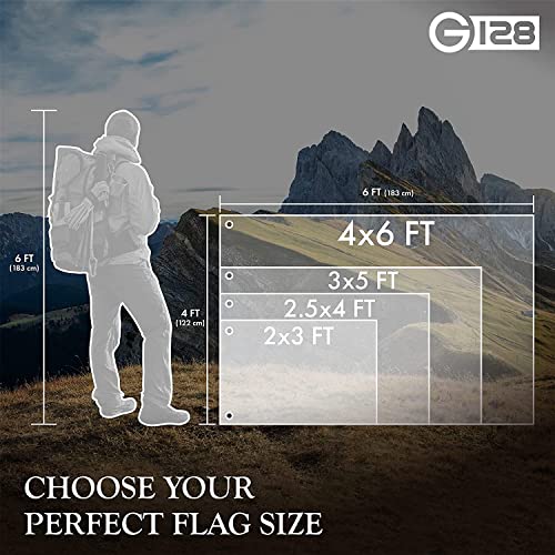 G128 3x5 Ft American USA Flag Deluxe TearProof Series, Featuring Super Tough Spun Polyester, Embroidered Stars, American Flag For Outside High Winds