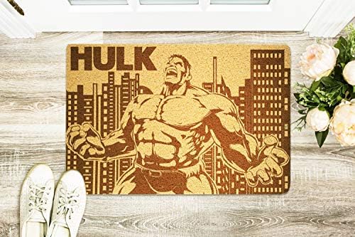 Hulk Marvel Comics Design 24x16 Inch Indoor Outdoor Welcome Custom Engraved Rubber Door Mat Unique Housewarming or Birthday or Engagement or Graduation Gift for Men and Women Friend and Neigbors