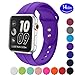 Sundo Apple watch band 38mm, Soft Silicone Replacement Wrist Strap Bracelet Band for Apple Watch Nike+ Sport Edition Series 2 Series 1(Purple 38 SM)