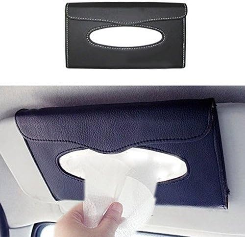 Vocado Black Car Sun Visor Tissue Paper Box Case Auto Interior Decoration Accessories Holder