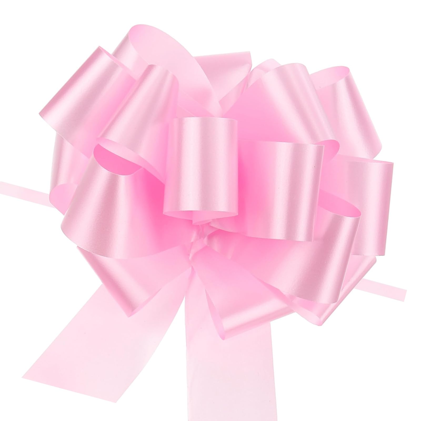 MACHSWON 20pcs 5 Inch Pink Pull Bow Big Gift Bows Solid Color Plastic Flower for Wedding Car Baskets Presents Christmas Party Decoration