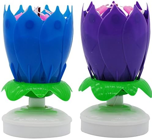 Multiple Color Rotation Music Birthday Candles By SKYENHAPP (Purple Blue)