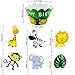 24pcs Jungle Animals Happy Birthday Cupcake Toppers + 24pcs Cupcake Wrappers for Woodland Garland Forest Theme Party Supplies