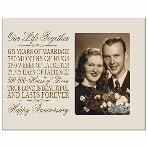 65th Year Wedding Anniversary Gift for her him Couple 65 year Wedding Anniversary gifts for parents Celebration Gift picture Frame Holds 4x6 Photo 8