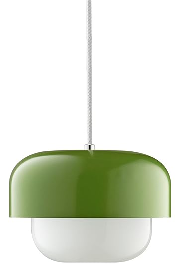 Skandinavische Pendelleuchte Metall mit Opalglas Haipot Matcha Hellgrün Ø: 23 cm