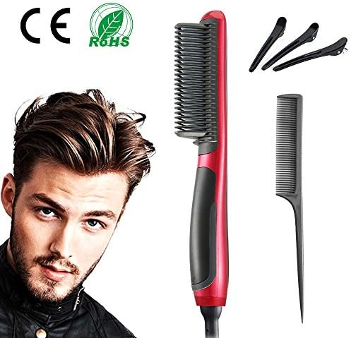 Beard Straighteners Comb, Electric Hair Curling Curler Brush Ceramic Ionic Anti Frizz Anti Scald