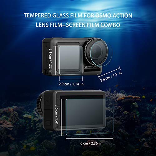 DJI Osmo Action Screen Protector DYKEISS 2.5D Curved Tempered Glass