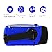 IntiPal 2000mAh, Emergency Solar Hand Crank FM Radio, MP3 Player, Flashlight, Smart Cell Phone Charger w/ USB Cable (Blue)