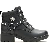 Harley-Davidson Footwear Womens Tegan Glam Motorcycle Casual Boots Ankle Low Heel 1-2" - Black