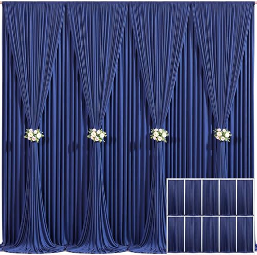 Tao-ge 10 Panels Navy Blue Backdrop Curtain