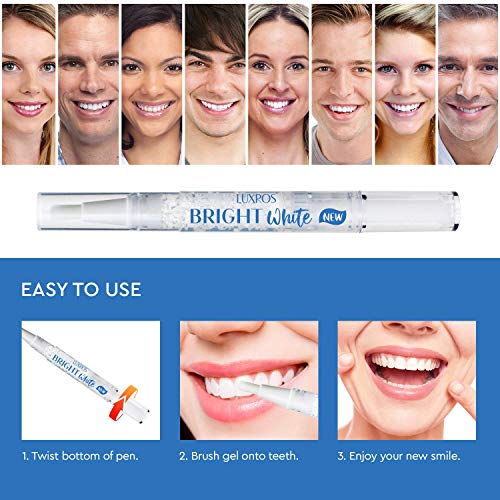LUXROS Teeth Whitening Pen, 2 Pack, 35% Carbamide Peroxide Gel, Extra Strength Whitening Gel, Travel-Friendly, Convenient, Easy-to-Use, Gentle, Affordable Yet Effective
