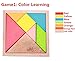 Elloapic 7 Piece Children Kids Educational Toy Colorful Wooden Brain Training Geometry Intelligence Tangram Puzzle Jigsaw Puzzle + one Small Gift