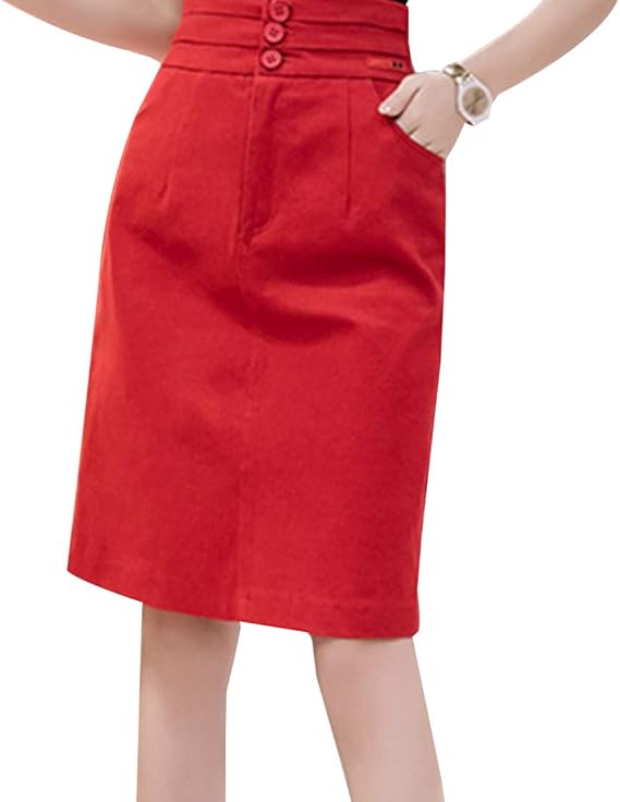 Amazon Bole Kk レディース ボトムス スカート ひざ丈 ペンシル スカート スリット膝丈 ハイウエスト ベーシック Aライン スカート 大人 おしゃれ 上品 可愛い 通勤 スカート 通販