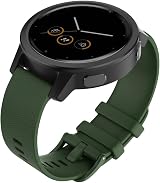 ISABAKE 18mm Silicone Strap for Garmin Venu 2S Vivoactive 4S Vivomove 3S Army view 2