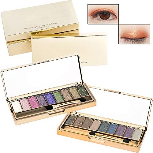 NEEDOON 2pcs Diamond Bright Eye Shadow Makeup Palettes with Brush Waterproof Multi Color Long Lasting 24 Hours Christmas Gift