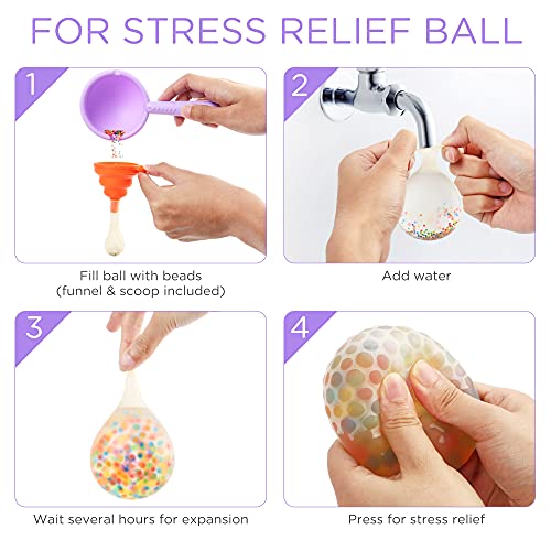 LotFancy Water Beads and Sensory Toys Kit (30000 Small /150 Medium/ 150 Large Water Pearls), Kids Non Toxic Gel Beads Gel Ball with 15 Balloons, 4 Tools for Fine Motor Skill Development, Mixed Color