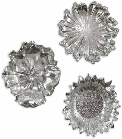 Uttermost Silver Flowers Home Decor, Set of 3