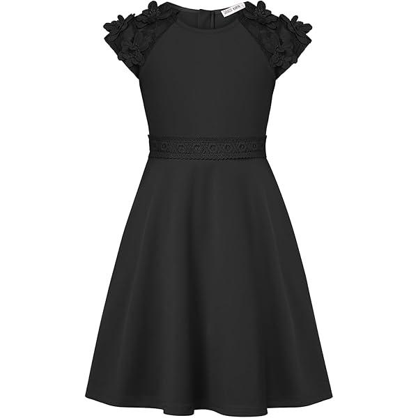 Amazon.com: Girls One Shoulder Dress Summer Casual Holiday Dresses Ruffle  Sleeve Casual Beach 𝗦undress for (Black, 11-12 Years): Clothing, Shoes &  Jewelry