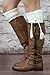 Modern Boho Tall Boot Socks Women's Tall Knit Alpine Style Tie Socks Ivory