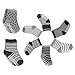 YOHOOLYO Baby Socks 10 Pairs Assorted Non Skid Cotton Socks 16-36 Months Walker Boys Girls Toddler Anti Slip Stretch Knit Stripes Star Sneakers Crew Socks
