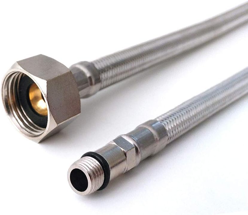 Xcel Home Flexible Tap Connector Pipes, Silver, 12 x 300mm