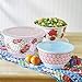 Pioneer Woman Melamine Serving Bowl Set with Lids (Set of 3 Bowls with 3 Lids) (Vintage Floral)