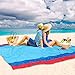 WolfWise 7′ x 9′ Machine Washable Beach Blanket, XXL Extra Large Pocket Picnic Blanket Made with Soft 70D Ripstop Nylon, Water Resistant & Sand Proof with 4 Stakes, Bluethumb 2