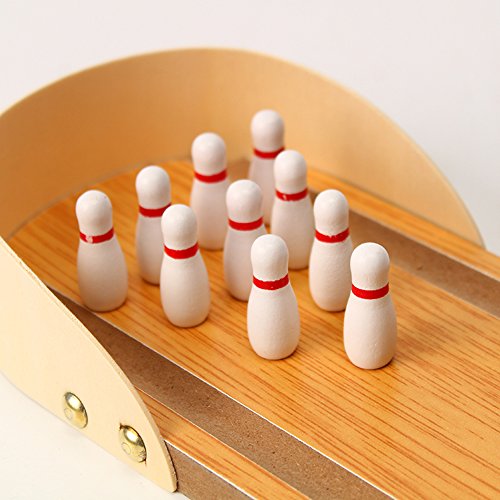 HaloVa Wooden Mini Bowling Game Set, Tabletop Bowling Game, Preschool Early Development Educational Toys for Children, Kids and Toddlers - Thumbnail 2