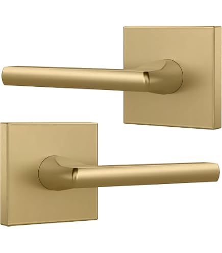 Kain Design Euro Contemporary Door Lever - Satin Brass Finish, Dummy/Non-Turning - View #9