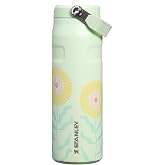 STANLEY IceFlow Flip Straw 2.0 Bottle, 24 oz, Honeydew Garden | Easy Carry Handle | Twist On Lid and Flip Up Straw | Lightweight Water Bottle | Insulated Stainless Steel | BPA-Free