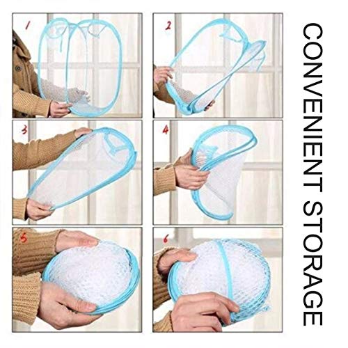 Exiao Creative Foldable Pop Up Washing Laundry Basket Bag Hamper Nylon Mesh Kids Toys Organizer Clothes Storage Basket