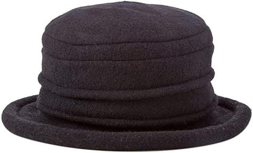 black wool cloche hat