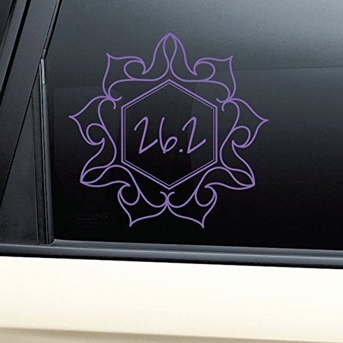 26.2 Marathon Floral Flower Vinyl Decal Laptop Car Truck Bumper Window Sticker - Purple