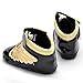 Beeliss Baby Sneakers Crib Shoes with Angel Wings (0-6 Months, Black)