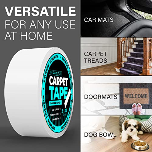 The Good Stuff Carpet Tape Double Sided [2 Inch x 25 Yards] Secures