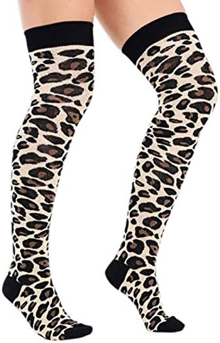 Stripe Check Box Thigh High Fancy Socks Ladies Party Wear Over The Knee Socks