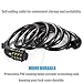 Titanker Bike Lock Cable, 6 Feet Bike Cable Lock Basic Self Coiling Kids Bike Lock Combination with Complimentary Mounting Bracket, 1/2 Inch Diameter (6FT, Black-12mm)