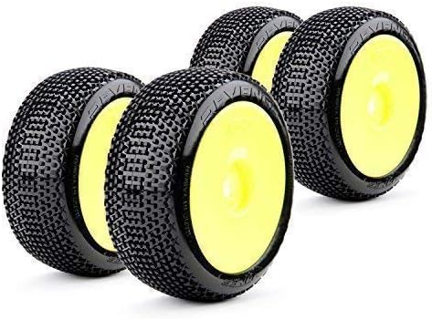 Complete Set Buggy Racing Tyres Revenger Super Soft 1:8 with Dish Rims Yellow James Racing J08B09S1I & J-Y01 830090