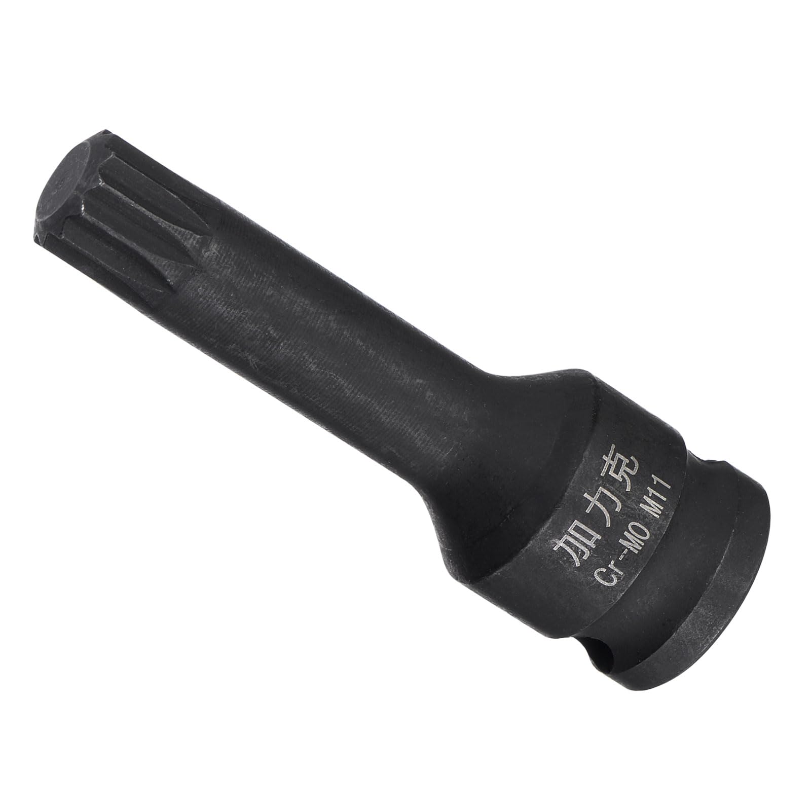 CoCud Impact Spline Bit Socket, M11 3/8" Square Drive 60mm Length, CR-MO, Chamfer Design One-Piece Impact Triple Square Spline Bit Socket - (Applications: for Automotive Repair)