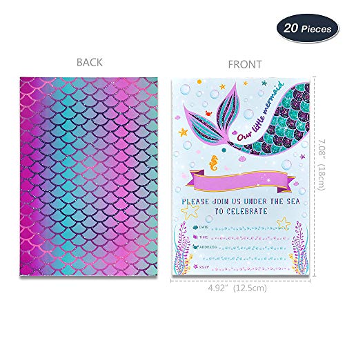 4 WERNNSAI+Mermaid+Party+Invitations+Envelopes