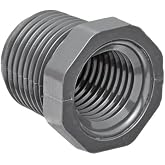 Spears 839 Series PVC Pipe Fitting, Bushing, Schedule 80, 3/4" NPT Male x 1/2" NPT Female