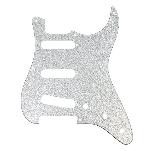 D'Andrea Strat Pickguards for Electric Guitar, Silver Sparkle
