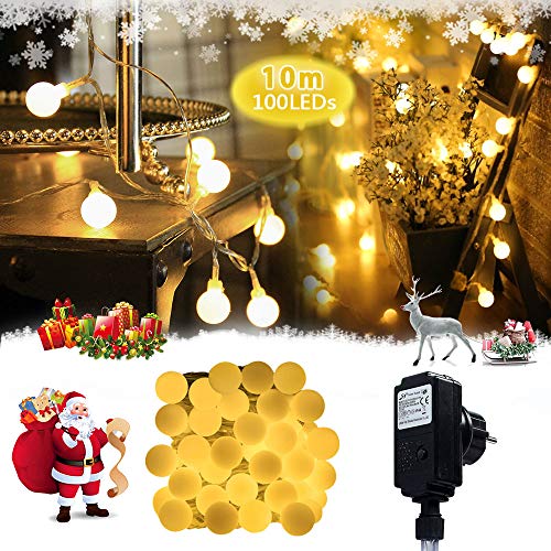 Innoo Tech Catena Luminosa con Spine Femmine e Maschi 12M 100 Led Luci Stringa Led Luci Decorative Bianco Caldo Luci Natalizie Per Natale, Anno Nuovo, Matrimonio, Bar, Caffè, Piscina, Casa, Esterno ed Interno Trasformatore DC 31V