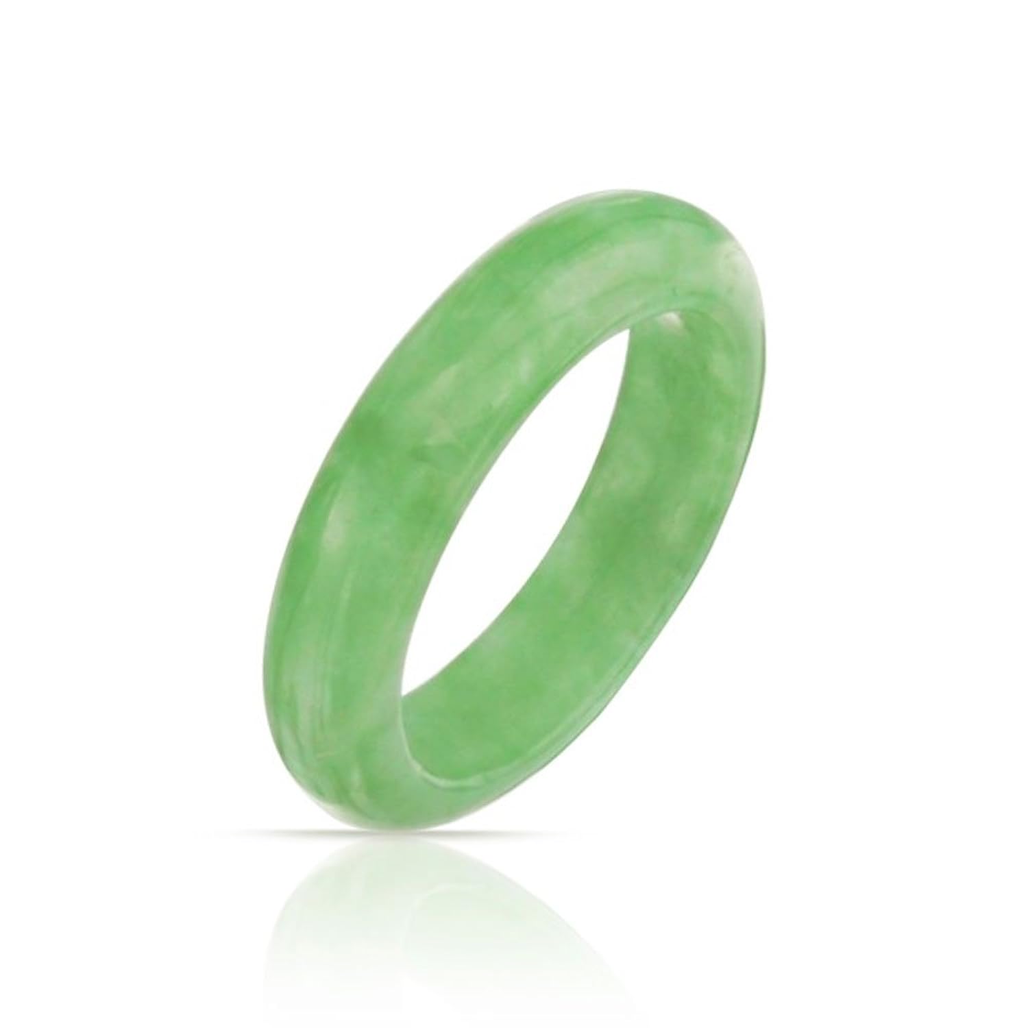 Bling Jewelry teñido de verde jade Gemstone banda moderno anillo apilable mm