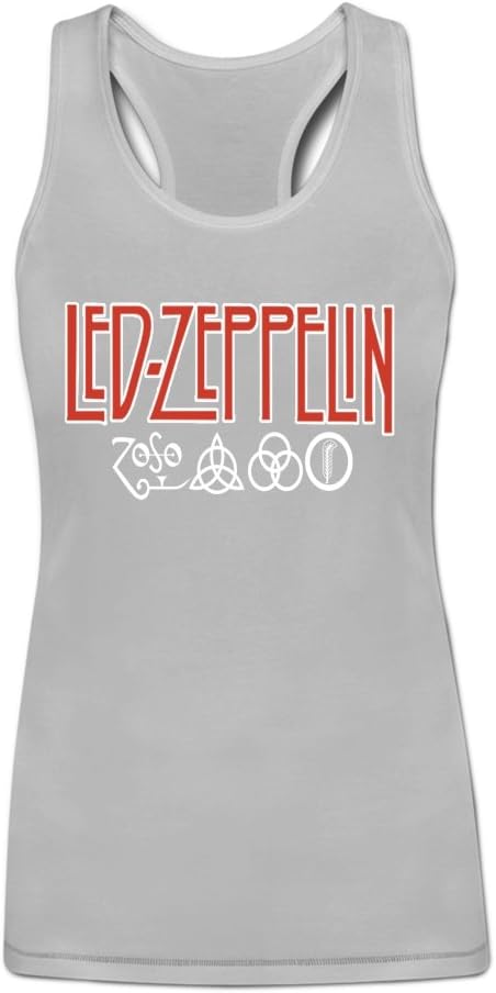 Luosha Women's LED Zeppelin Red Graphic Tank Top