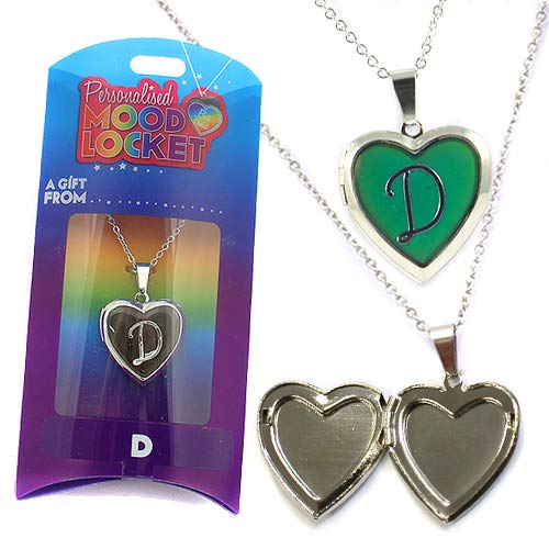 D PERSONALISED HEART SHAPED NAMED MOOD LOCKET FUN GIFT PRESENT
