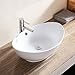 Mecor 23'' x 16'' Oval Egg Shape Vessel Sink Bathroom Vanity Bowl with Pop Up Drain, White Ceramic