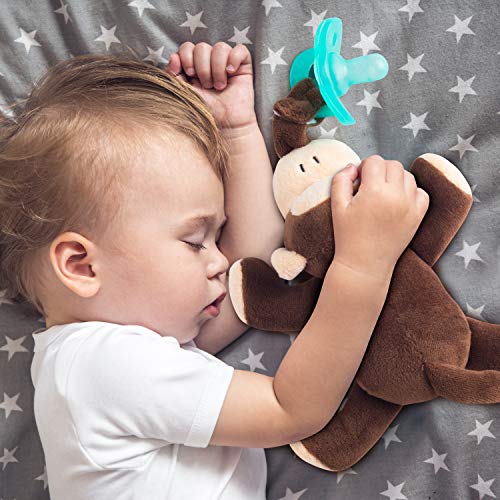 Bryco Baby Pacifier with Stuffed Animal Attached Monkey Plush Pacifier