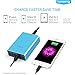 Lumsing 60W 5V 6-Port USB Desktop Charger Charging Intelligent Control Chipset Multi Travel Power for iphone, ipad, Samsung,Nexus, HTC, Sony and More (Blue)
