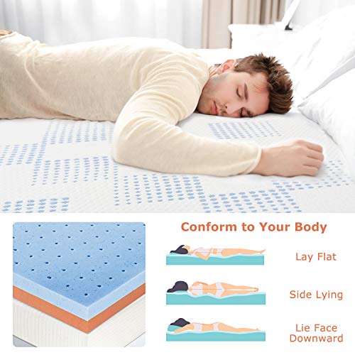 Maxzzz 3 Inch Mattress Topper Twin, Gel Infused Memory Foam Mattress